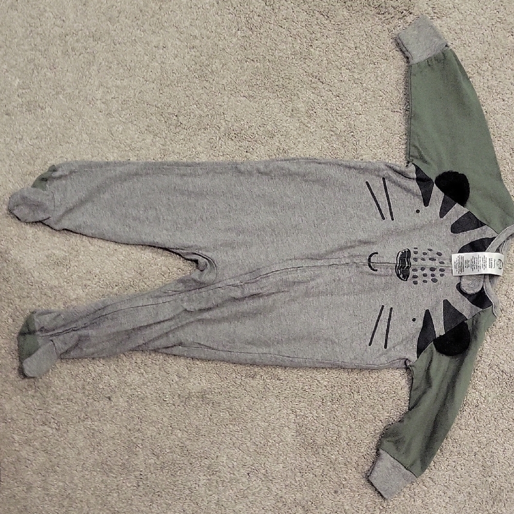 Gerber Gray and Green Footies One Piece with Zipper